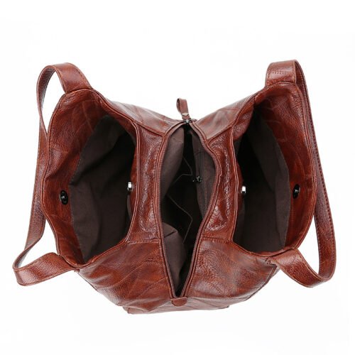 Vintage Handbag For Women Soft PU Leather Shoulder Bag Large Capacity Luxury Lady Purse Fashion Brand Shoulder Bag Shopping Bag 6